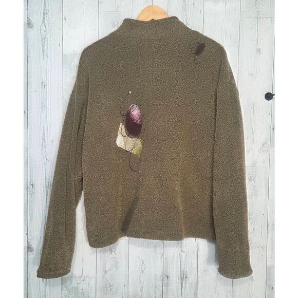 VTG Odile Hand Painted Fleece Jacket Sz. L - Picture 3 of 6